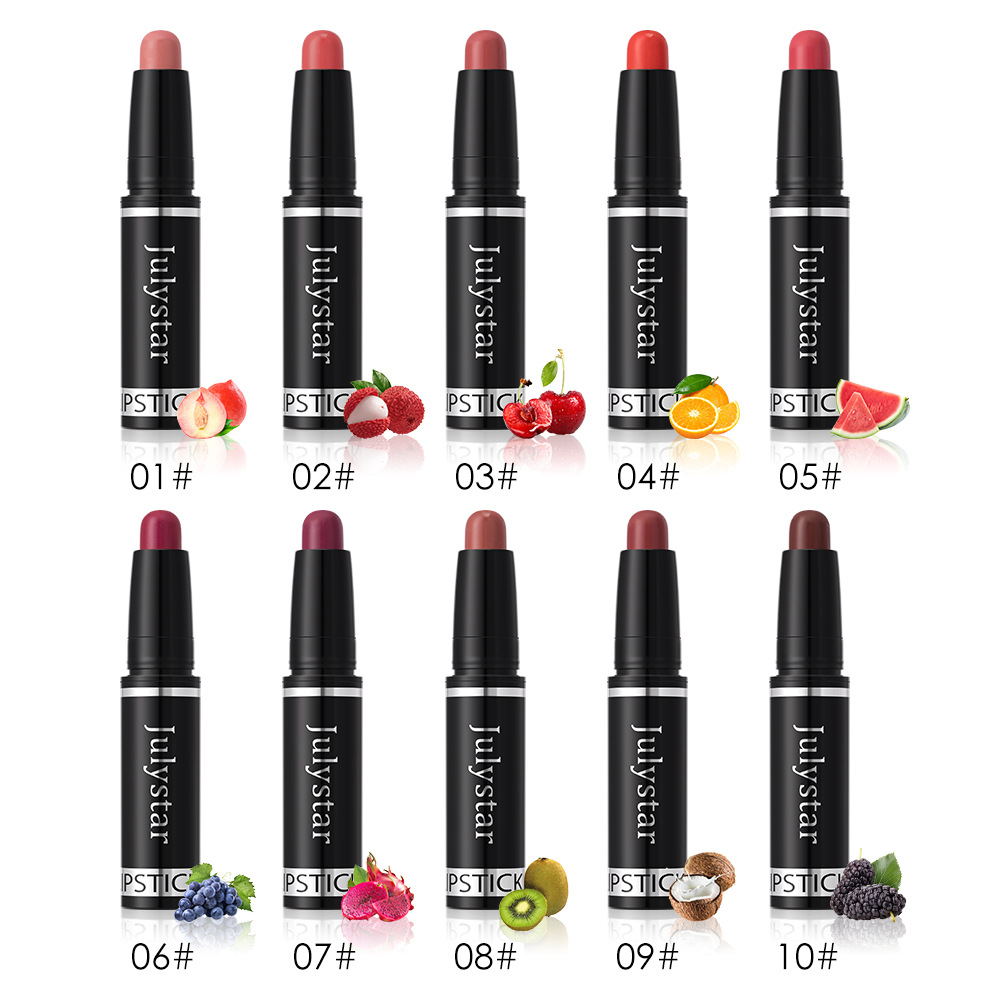 Julystar Cross-border matte Makeup Lipstick Pen Bestseller Rotating Velvet long-lasting non-stick Cup Lip lipstick Specification drawing