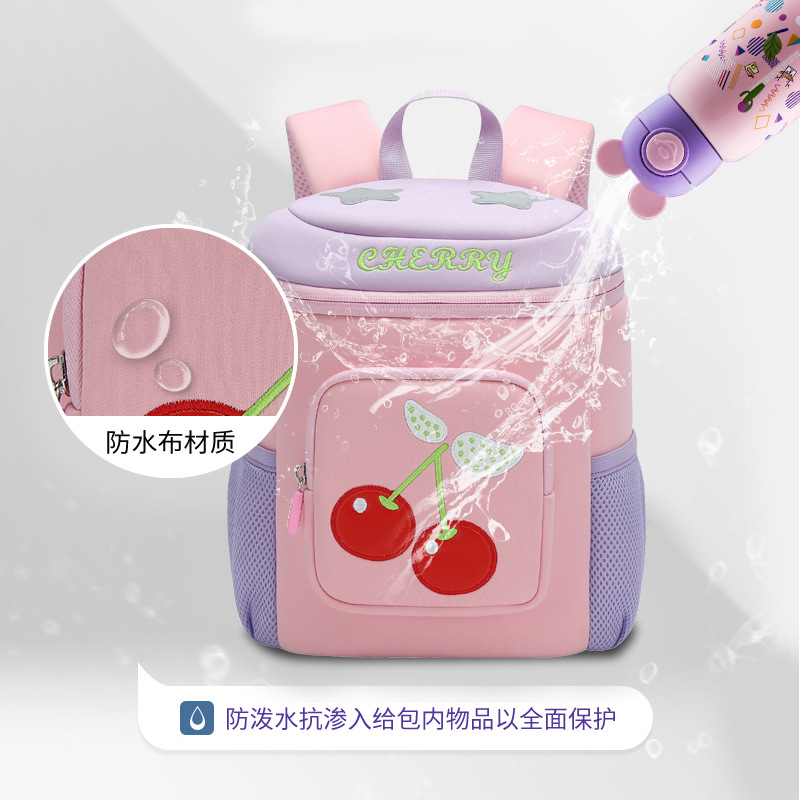 Kindergarten girls' schoolbag, primary school students' bow, girls' sweet schoolbag, spine support, breathable and comfortable, large-capacity schoolbag Specification drawing