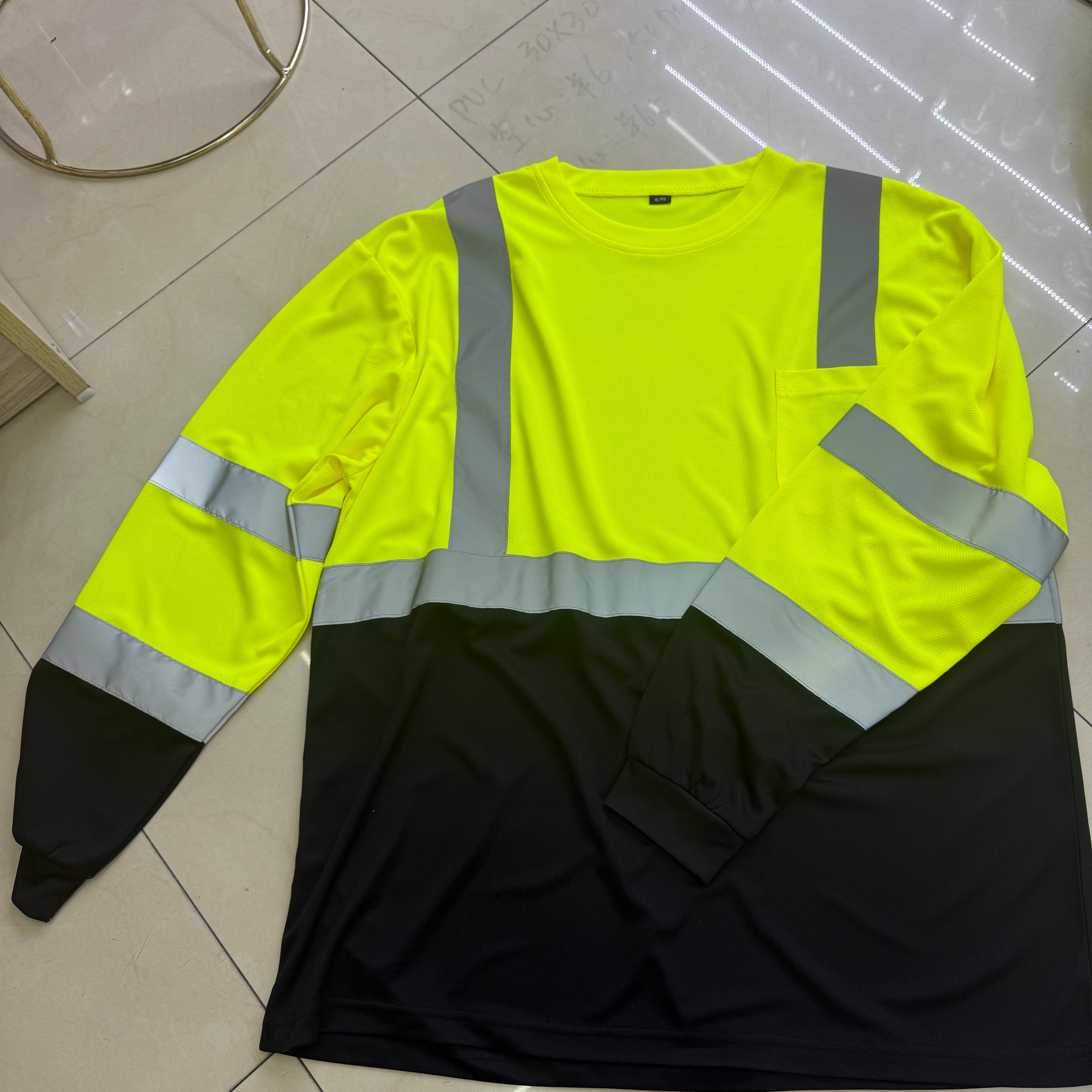 Reflective Clothing, Sun Protection, Breathable, Round-Neck Reflective T-Shirt, High-Brightness Work Clothes For Construction Specification drawing