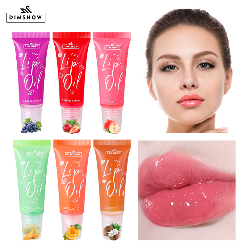 DIMSHOW Fruit-Flavored 6-color Soft Lip Balm Lip Gloss Lip Oil full figure