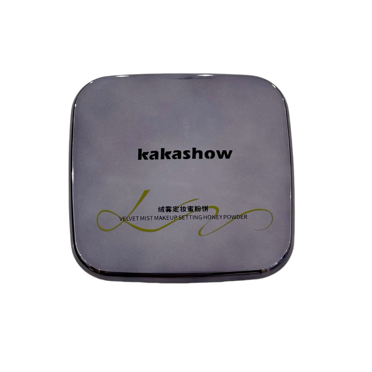 kakashow Velvet Mist Large Powder Compact, 18g, setting, long-lasting, concealing, not easy to smudge, clear, brightening, honey Powder compact, waterproof Item Picture