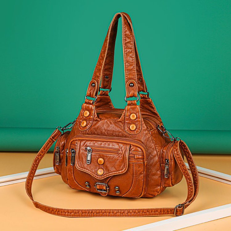 New European and American retro women's bags, trendy single-shoulder crossbody bags, hand-washed soft leather handbags, cross-border one-piece shipping worldwide Application Scenario