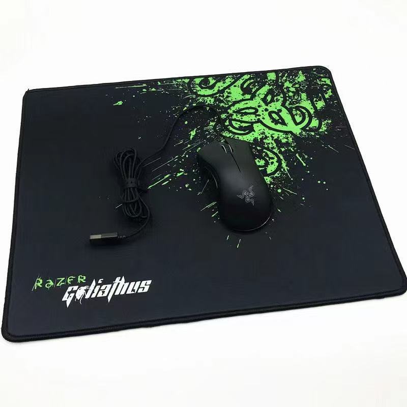 4mm thickened anti-slip and wear-resistant gaming mouse pad with lockstitch, large and medium-sized rubber office competition thick snake computer desk pad Application Scenario