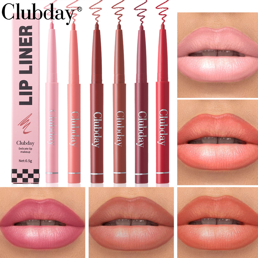 Clubday Matte matte nude lip liner Pen is a cross-border bestseller. Wholesale of long-lasting waterproof rotating lipstick pen full figure