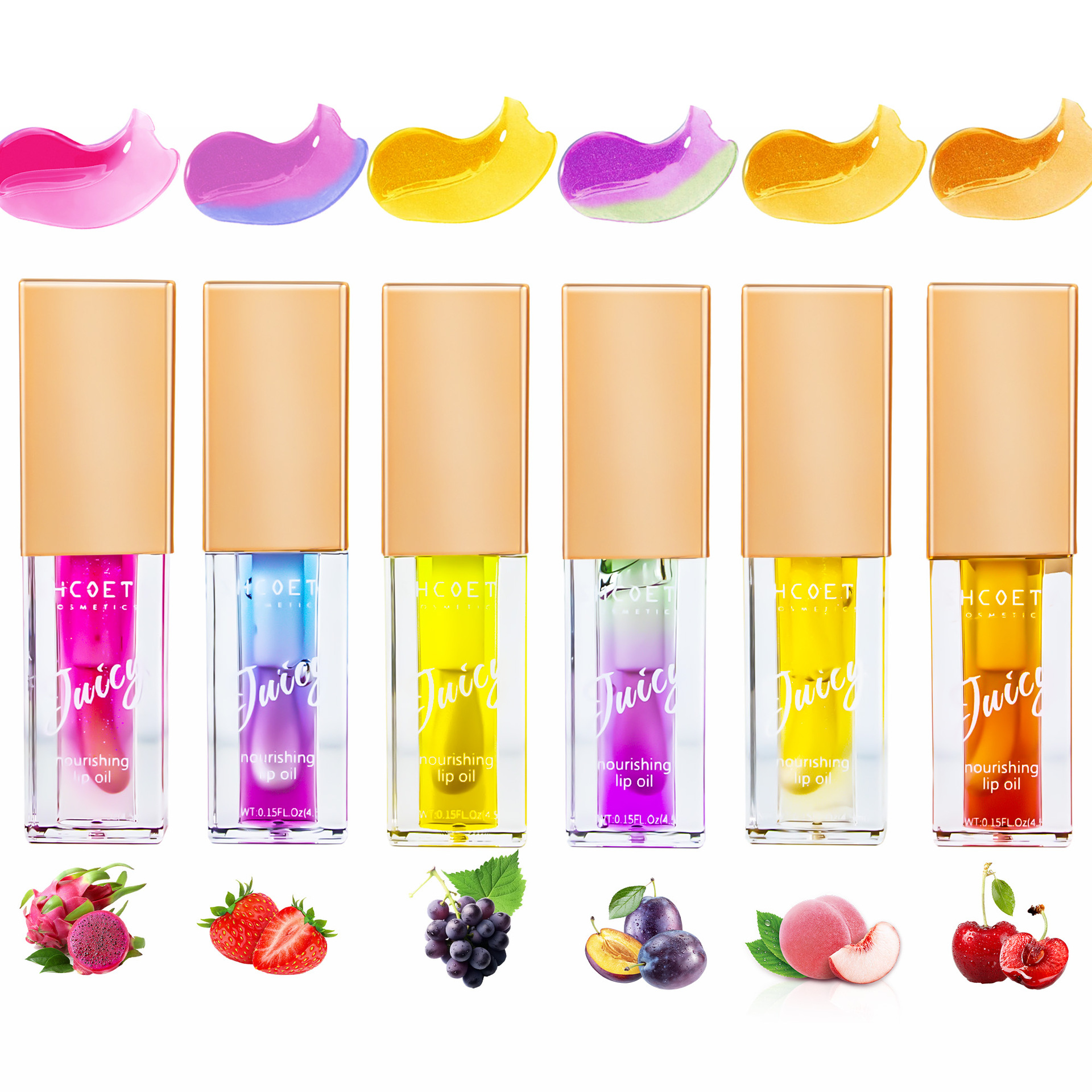SHCOETY Cross-border Fruit-Flavored Two-Color Lip Oil, Lip Care, Moisturizing and Nourishing Lip Gloss, Dudu Lip Fullness Liquid and Lip Care Oil Item Picture