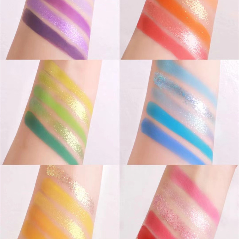 MGL30 color Rainbow Candy Eyeshadow, children's stage makeup, Pearlescent matte gloss, cos Makeup Special Fine glitter Eyeshadow palette Application Scenario