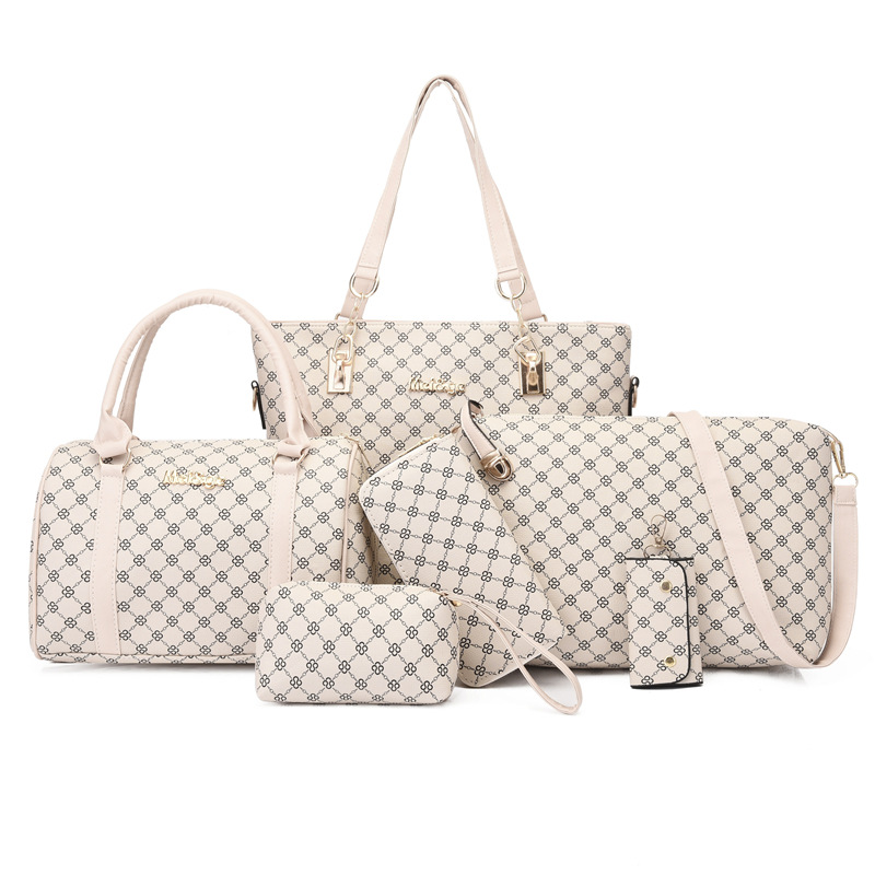 Women's bag 2025 New large-capacity single-shoulder bag, fashionable mother-and-child bag, six-piece set, casual crossbody bag, handbag full figure