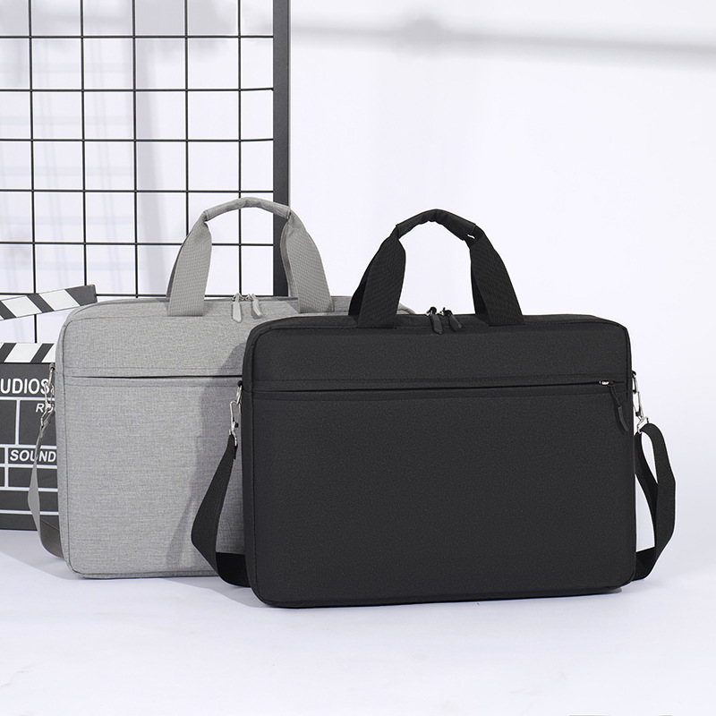 Wholesale briefcase, new business computer single-shoulder bag, large-capacity meeting document bag, logo-free training material bag full figure