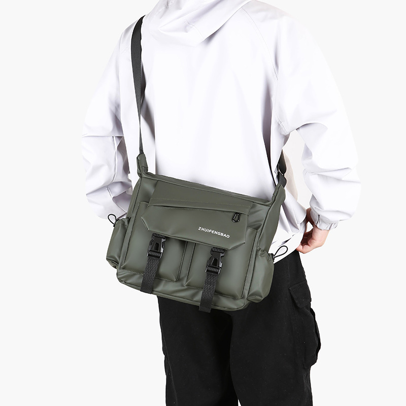 2025 New fashionable and trendy single-shoulder bag, men's quality large-capacity bag, simple commuting men's bag, crossbody bag details Picture