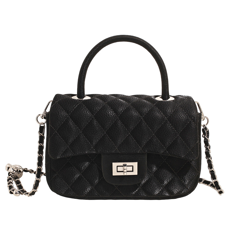 Fashionable diamond-shaped chain stitch small bag for women 2025 summer new single-shoulder crossbody small square bag, elegant commuter women's bag Item Picture