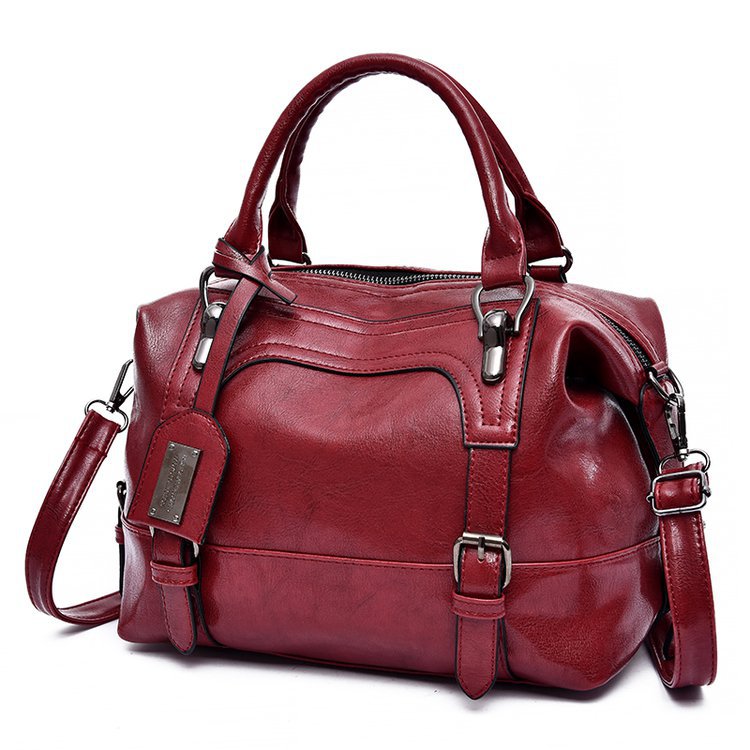 New oil wax leather women's bags for foreign trade, trendy cross-border hand-held shoulder bags, European and American crossbody bags, one piece for global delivery details Picture