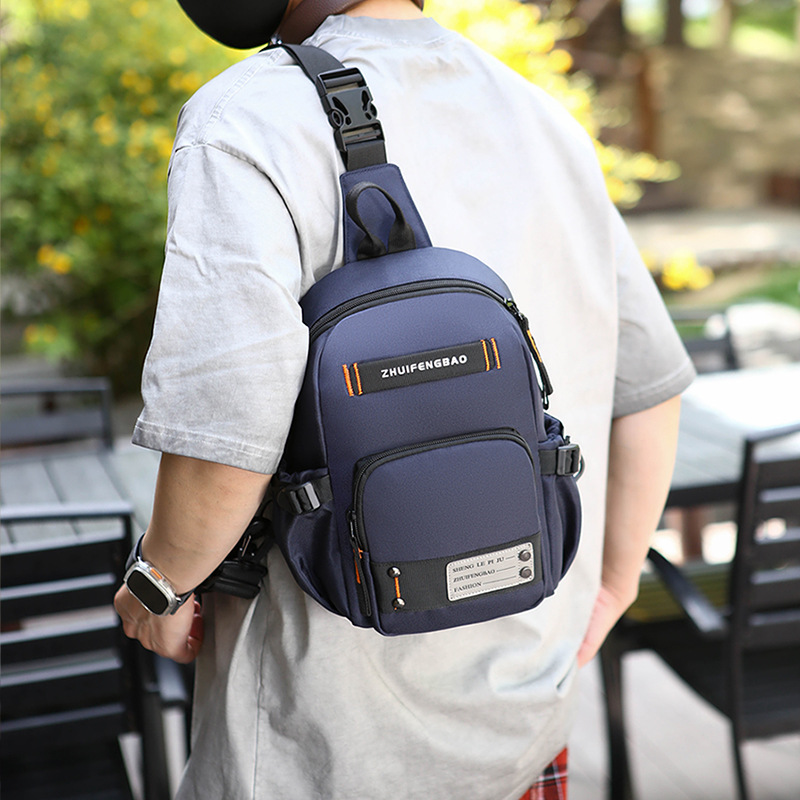Amazon cross-border men's chest bag, outdoor single-shoulder travel crossbody bag wholesale, multi-functional dual-purpose commuting backpack details Picture