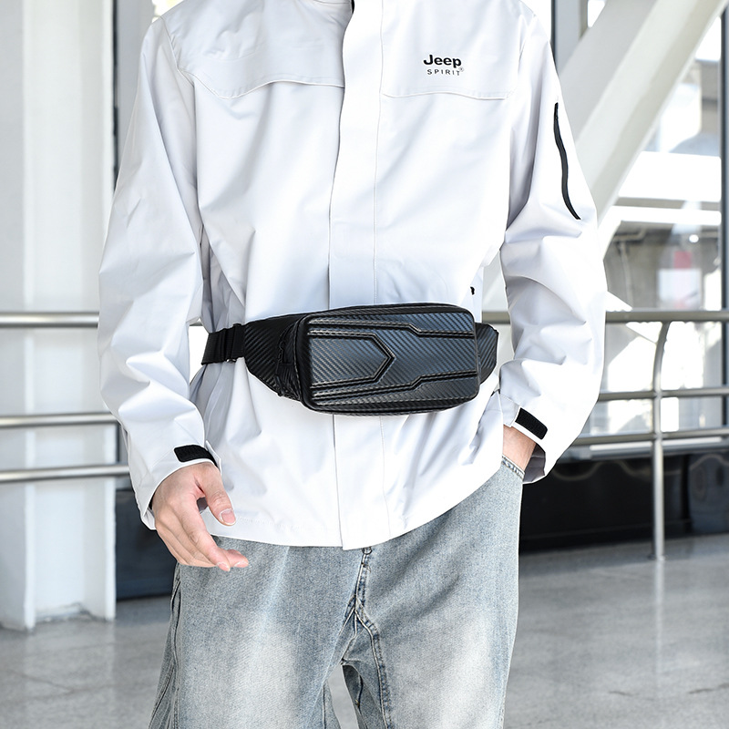 The new waist bag is a trendy solid-color crossbody bag. It is a casual, simple and large-capacity portable chest bag for both men and women details Picture
