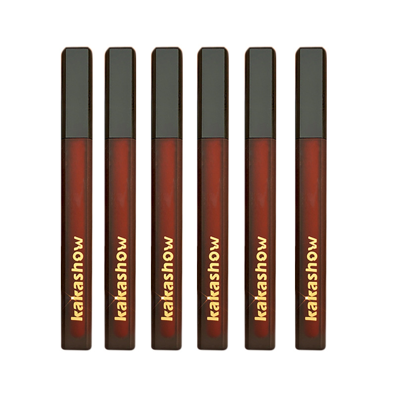 kakashow Black Satin Lip Gloss matte finish, red lip mud velvet whitening, moisturizing, not easy to stick to cups, lip gloss niche Item Picture