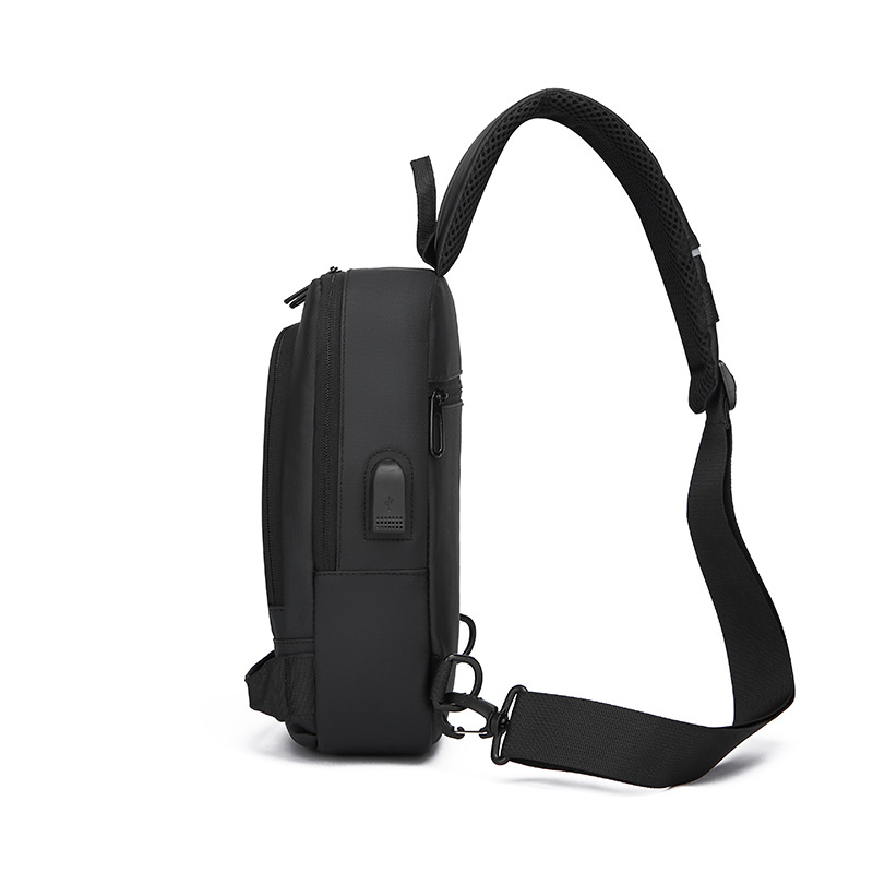 Men's multi-functional USB charging port bag, fashionable single-shoulder crossbody bag, cross-border wholesale sports chest backpack Specification drawing