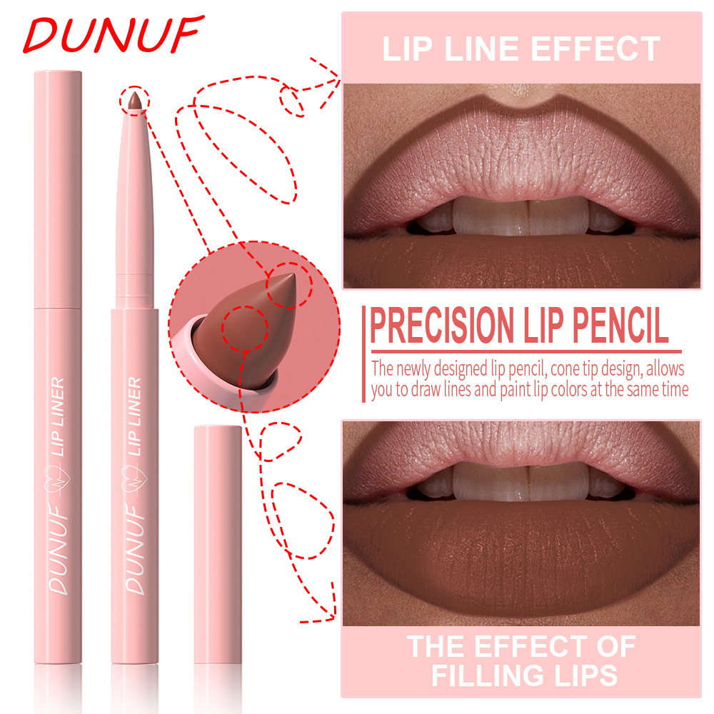 Check out DUNUF 12-color easy-to-color velvet matte lip liner pen! Disclaimer for links Specification drawing