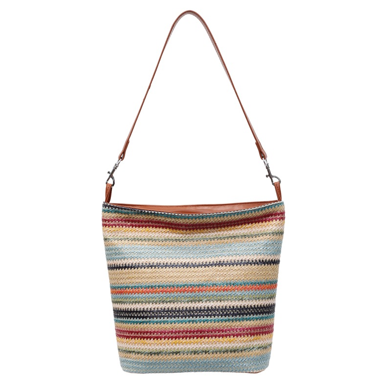 Bohemian hand-woven straw bag for women, large capacity 2025 new summer single-shoulder crossbody beach bag Item Picture