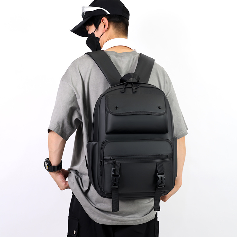 New Korean-style men's backpacks, school bags for junior and senior high school students, cross-border trade large-capacity, simple commuting computer bags details Picture