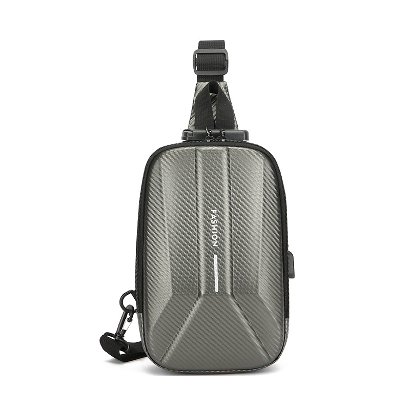 Trendy hard-shell men's motorcycle bag, large-capacity chest bag, multi-functional crossbody bag, travel-quality backpack, cycling across borders Item Picture