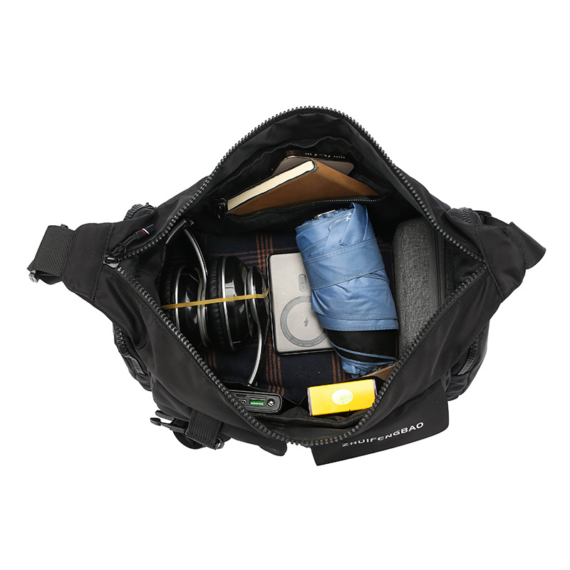 2024 New stylish and versatile large-capacity messenger bag, casual men's crossbody bag, Japanese-style simple functional single-shoulder bag Item Picture