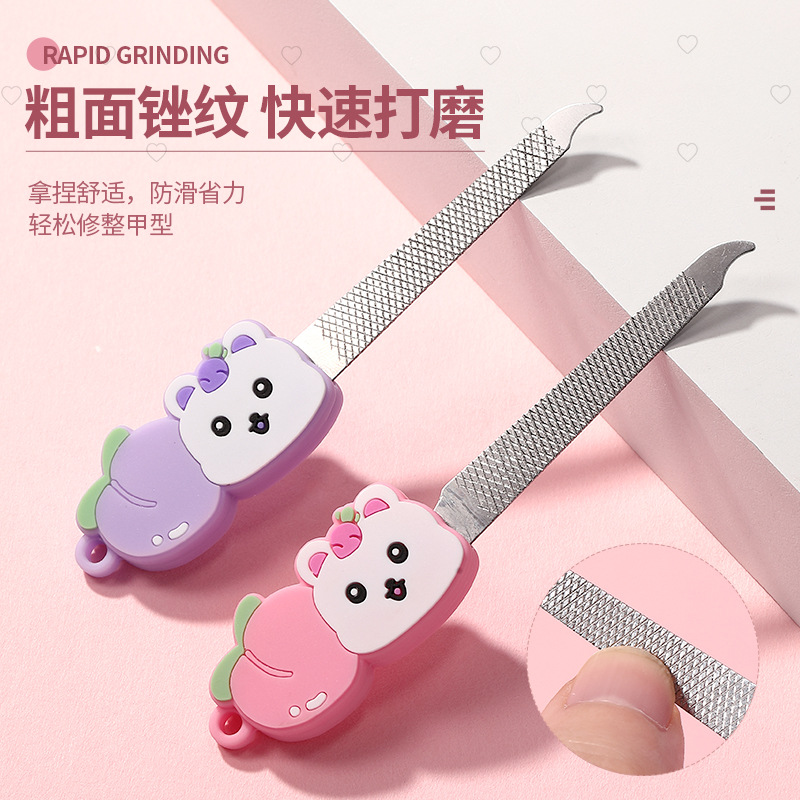 LMLTOP Cartoon Nail Trimming Set 2 pieces, stainless steel nail clippers, nail pliers, nail trimming file tools SY563 Specification drawing