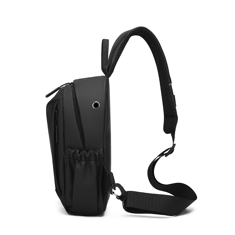 Men's chest bag, water-resistant crossbody bag, business bag, multi-functional men's bag, trendy brand, casual single-shoulder backpack, fashionable cross-border Specification drawing
