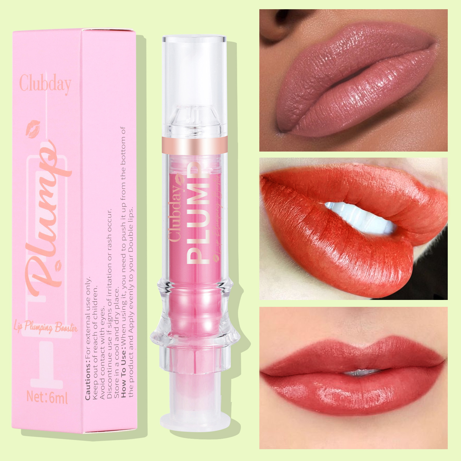 Clubday Amazon's best-selling moisturizing and hydrating mirror lip oil, lustrous and plump lip, needle tube lip augmentation, and lip gloss makeup details Picture