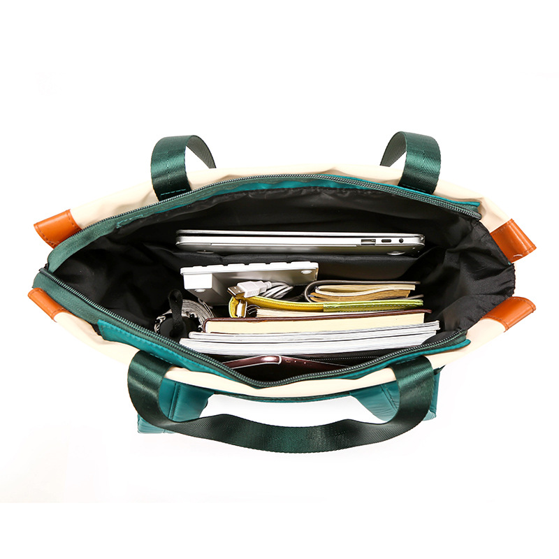 Nylon casual bag, student backpack, multi-functional single-shoulder and double-shoulder bag for young women, dual-purpose color-blocking computer bag for women Application Scenario