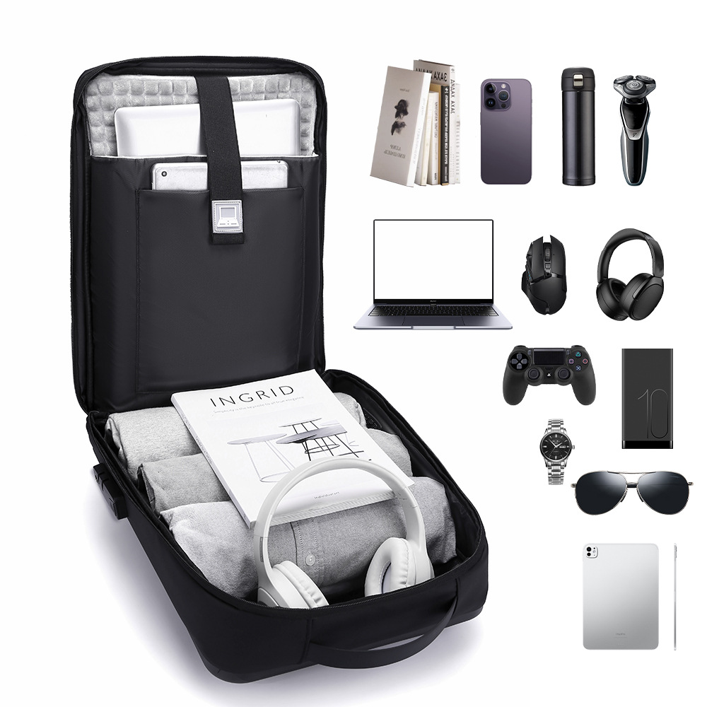 Wholesale backpacks with fleece airbags, shockproof 16-inch laptop bags, 18-inch hard-shell gaming bags and business backpacks details Picture
