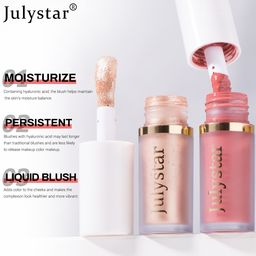 Julystar Facial Brightening High-Gloss Contouring Liquid, Lip Pearl Single Portable Moisturizing Blush Blush Wholesale Application Scenario