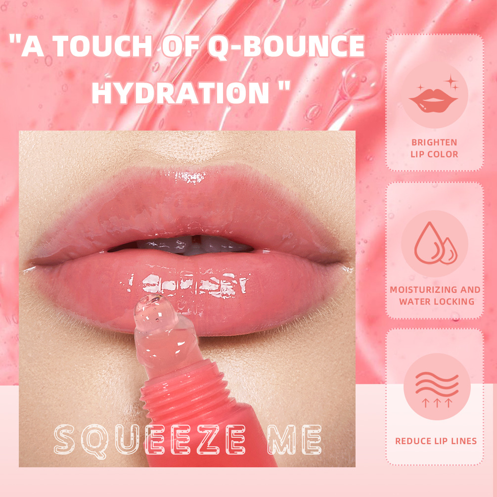 QIBEST Cross-border Water-Gel Lip balm moisturizes and hydrates, prevents dryness and cracking, reduces lip lines, removes dead skin, and cares for lip makeup Specification drawing