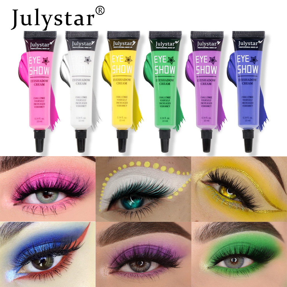 Julystar Colored Liquid Eye Makeup Eyeshadow, European and American matte Eyeshadow Cream details Picture