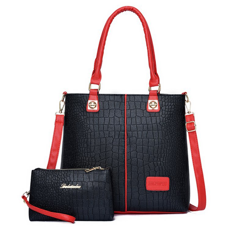 New cross-border women's bag, trendy crocodile-patterned mother and child bag, two-piece set, single-shoulder European and American crossbody bag, global shipping full figure
