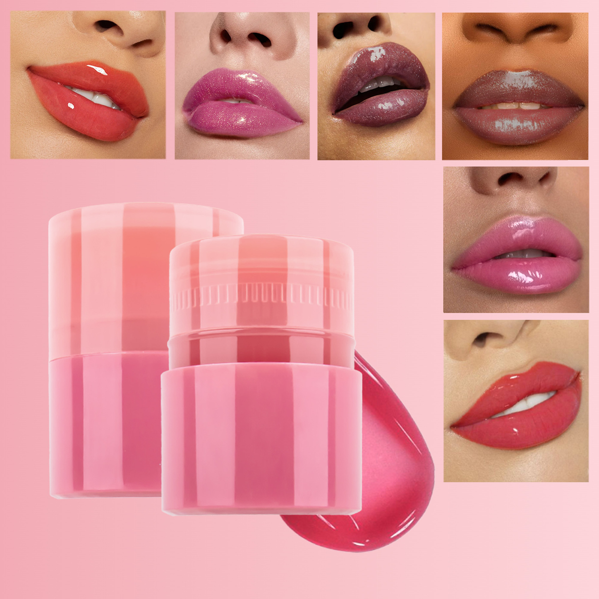SHCOETY Twisty Lip balm 6 colors Moisturizing and penetrating, hydrating and nourishing to enhance complexion, Lip gloss reduces lip lines across borders full figure