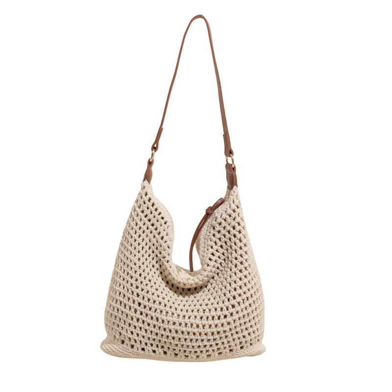 Summer versatile single-shoulder bags, trendy and fresh woven bags, seaside vacation beach bags, large-capacity travel bags Item Picture