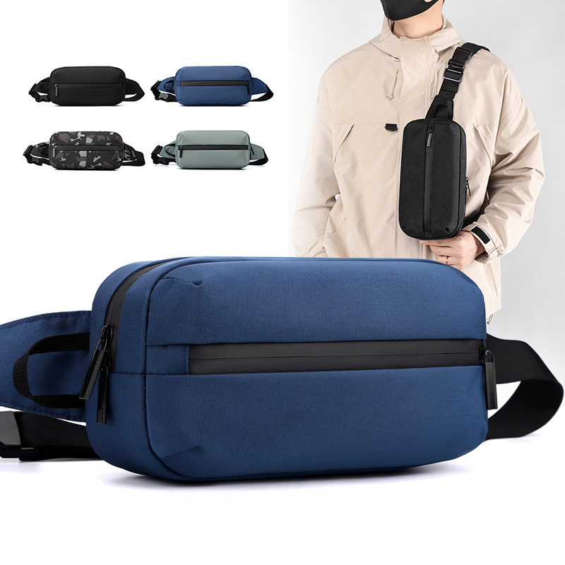 New casual chest bag, men's chest bag, trendy combination crossbody bag, single-shoulder bag, shoulder strap, fashionable sports crossbody bag, waist bag details Picture
