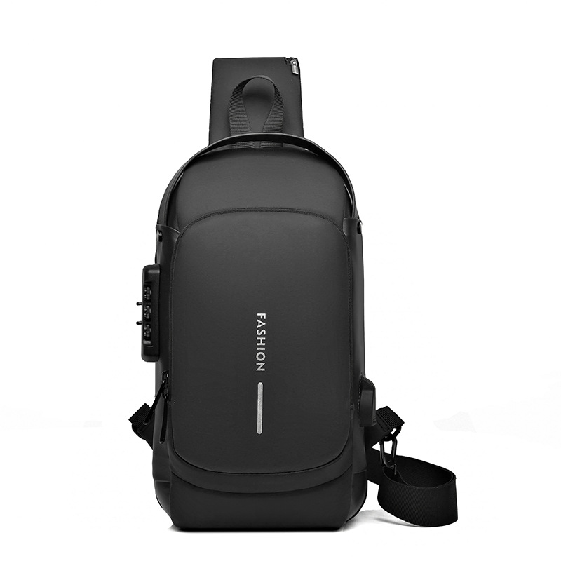 Cross-border chest bag for men, business single-shoulder crossbody men's backpack, anti-theft crossbody bag, large-capacity sports motorcycle bag Item Picture
