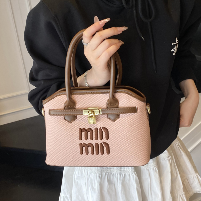 Bag Girl 2025 New Summer fashion color-blocking handbag, trendy patchwork single-shoulder bag, versatile and simple crossbody bag Specification drawing