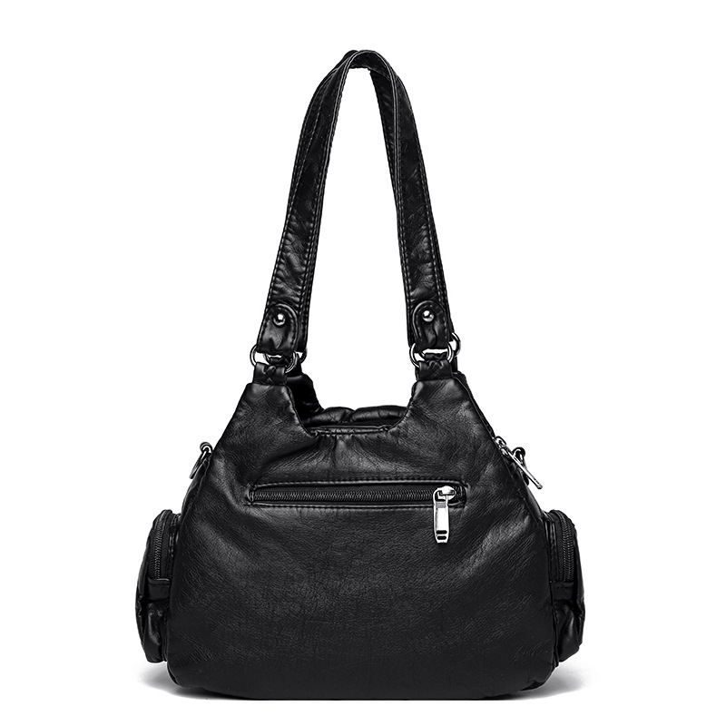 New cross-border washed leather women's bag, woven commuting bag, large-capacity handbag for women, soft leather single-shoulder bag with European and American style Application Scenario