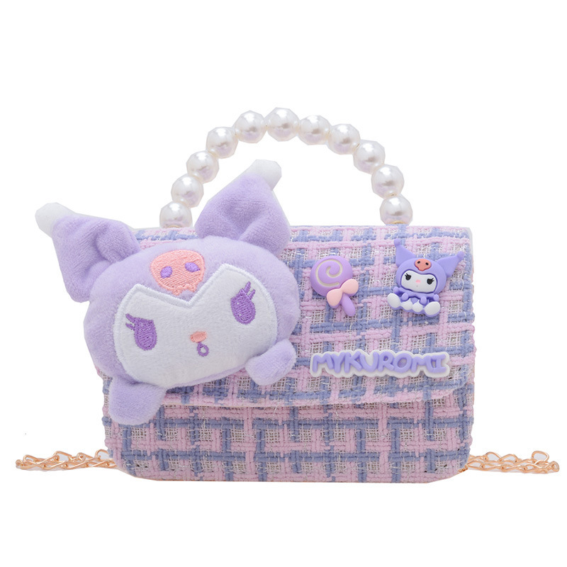2024 New stylish princess pearl hand-held coin purse, fashionable children's single-shoulder bag, cute kids and girls' crossbody bag Item Picture
