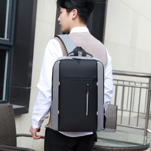 Cross-border men's business bag, notebook computer bag, multi-functional backpack with USB, large-capacity backpack, logo printable details Picture
