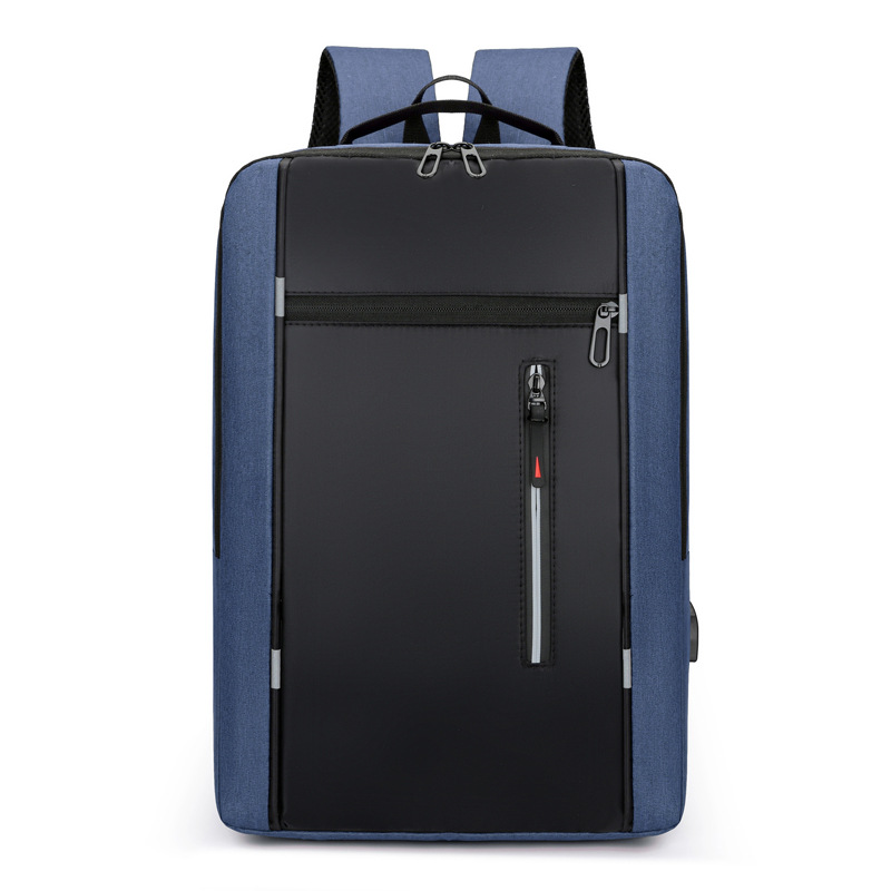 New large-capacity business commuting backpack, simple solid-color casual backpack, Oxford cloth portable computer schoolbag Item Picture