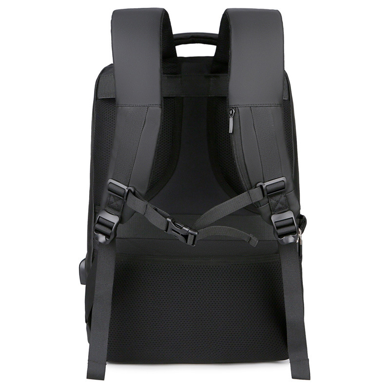 Gaming computer backpack for men, 17-inch leather film laptop bag, large-capacity travel backpack, college student schoolbag details Picture