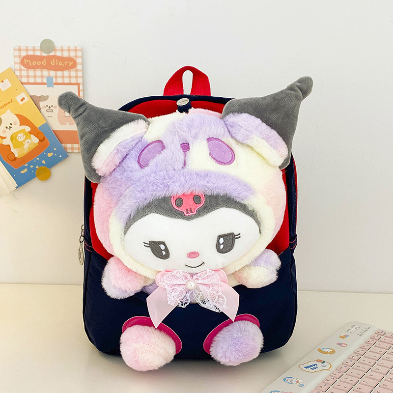 New cartoon fashion kindergarten backpack, children's bag, Kuromi cute plush doll bag, detachable Application Scenario