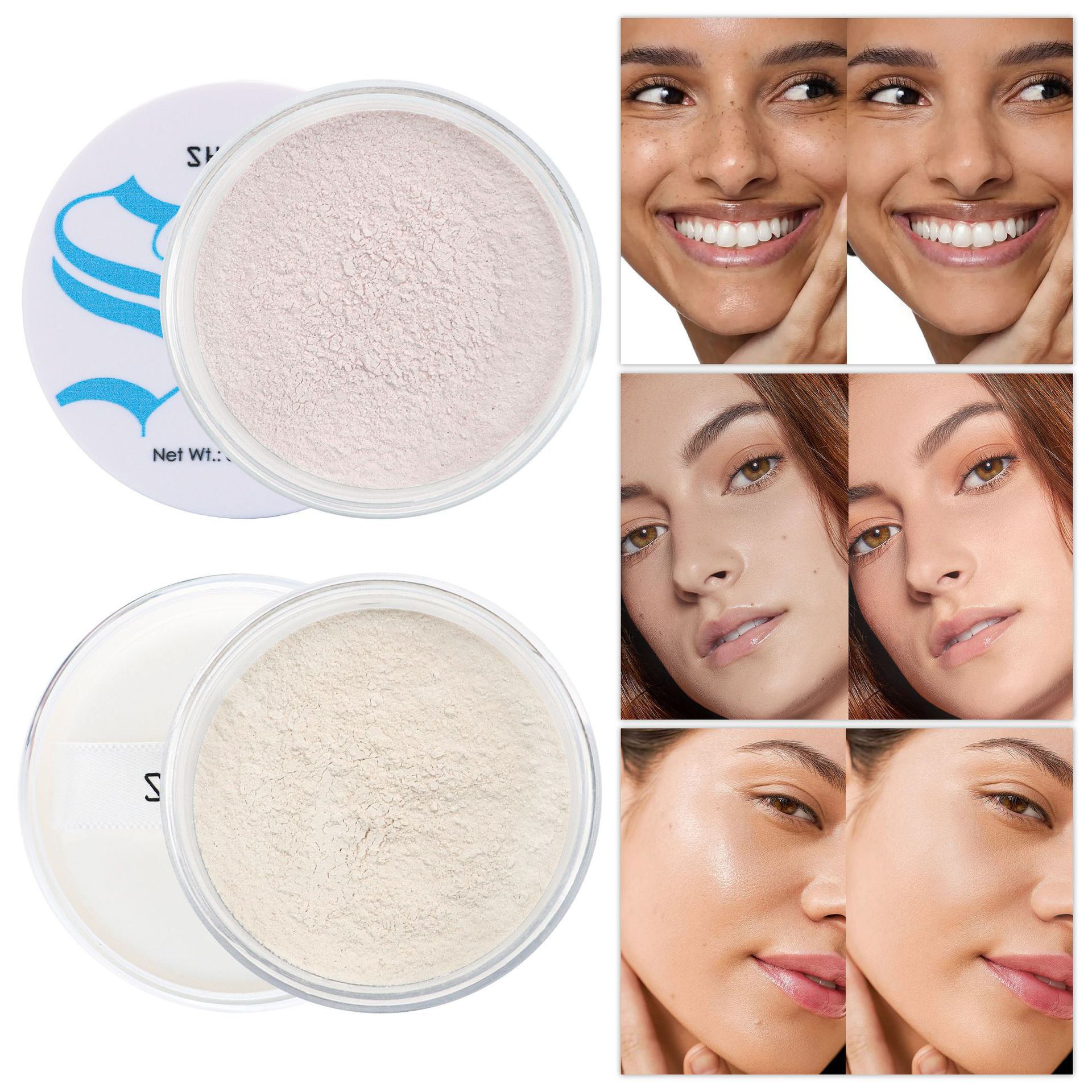 SHCOETY matte powder, waterproof, sweat-proof, non-smudge, concealer loose powder, light nude contouring and setting powder, cross-border makeup Specification drawing