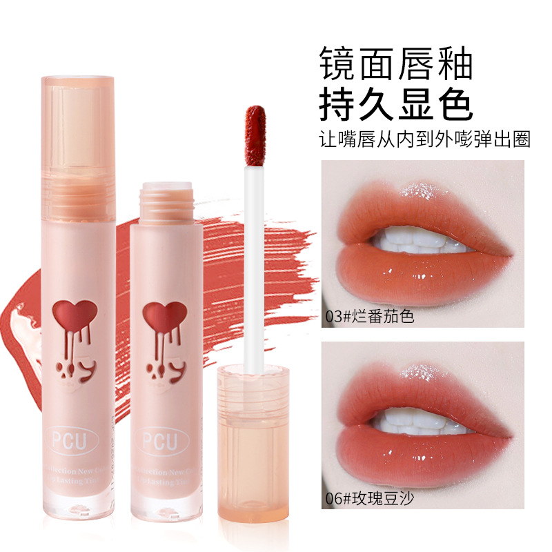 PCU water-clear glass mirror surface, non-stick cup lip gloss, non-smudging, film-forming, pouty lips, student bestseller lip gloss and lip gloss details Picture