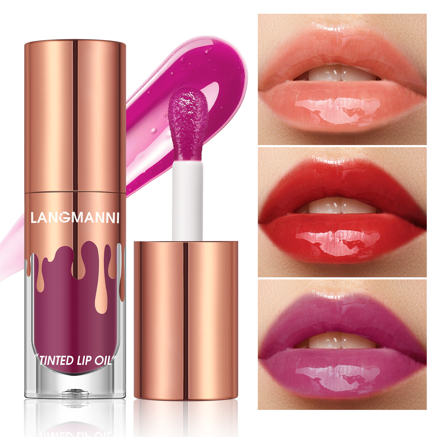 LANGMANNI colored lip oil, lip gloss, lip oil, single bottle details Picture