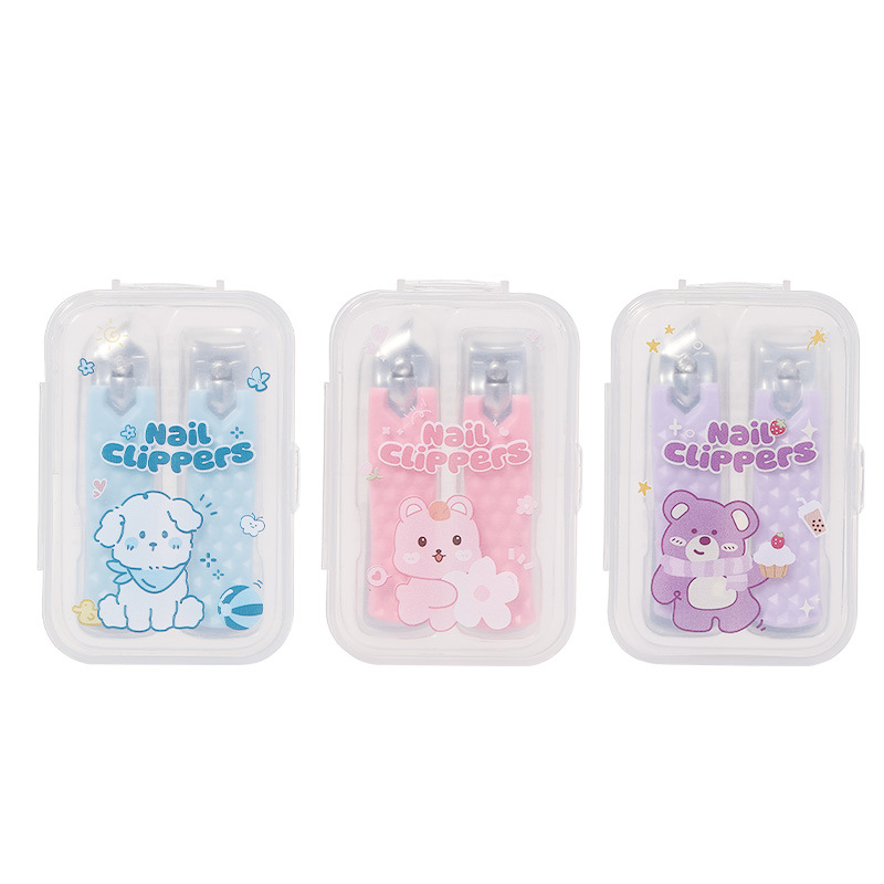 LMLTOP Cartoon Stainless Steel Nail clipper Set, Portable nail clippers with flat and slanted edges SY349 Item Picture