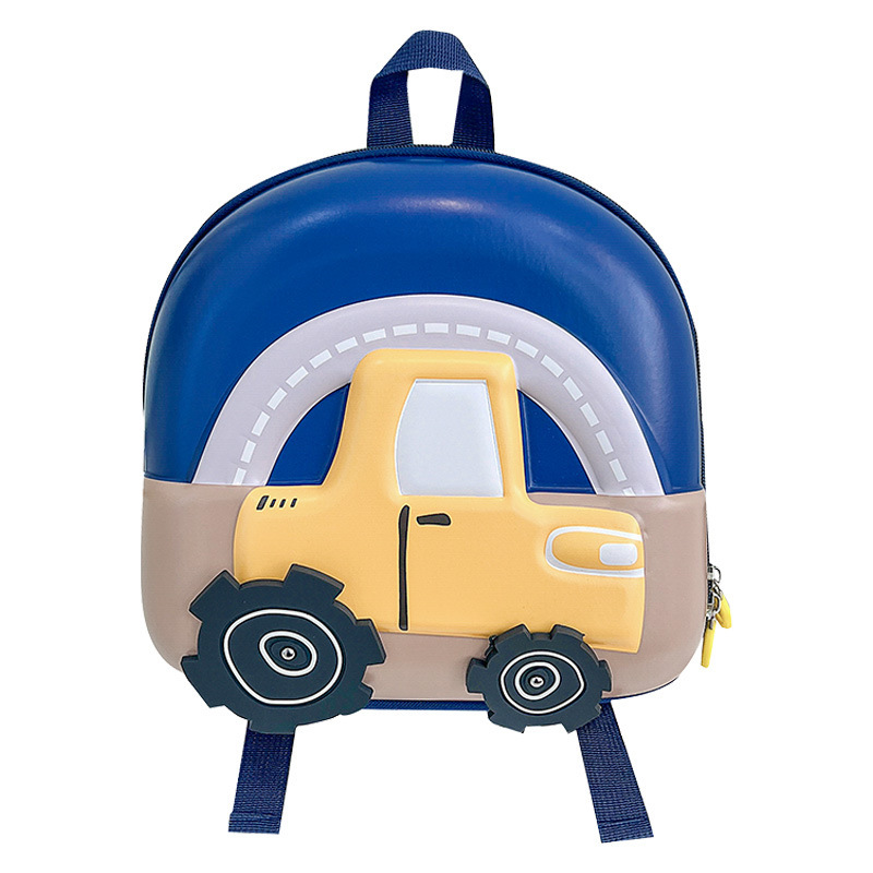 New children's kindergarten schoolbag, cute anime car hard shell backpack, lunch bag, mini baby backpack Item Picture