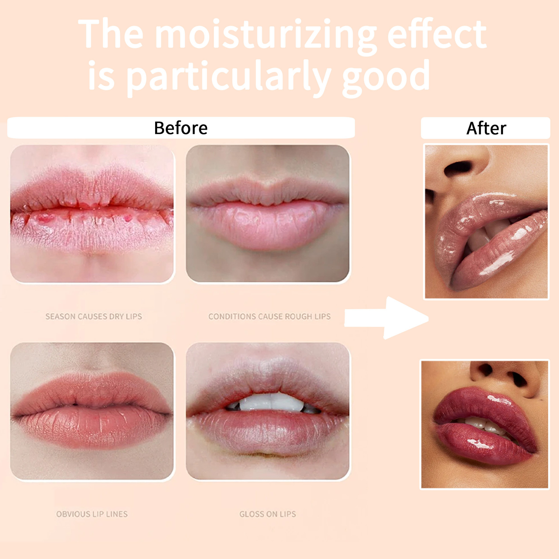 SHCOETY Cross-border mint-flavored Lip Oil Set Six-color Mirror Dudu Lip Gloss Moisturizes and hydrates for a long time without staining the glass Specification drawing
